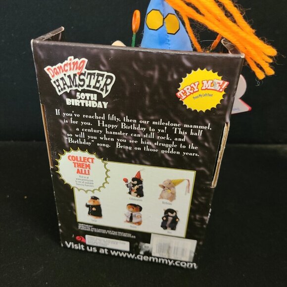 2004 Animated GEMMY DANCING HAMSTER 50th Birthday Sings Dances in Box - Picture 5 of 8